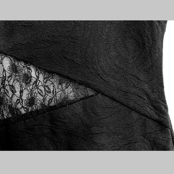 Mini dress with lace accents. Bodycon, sleeveless. Black. Size S - Picture 3 of 4